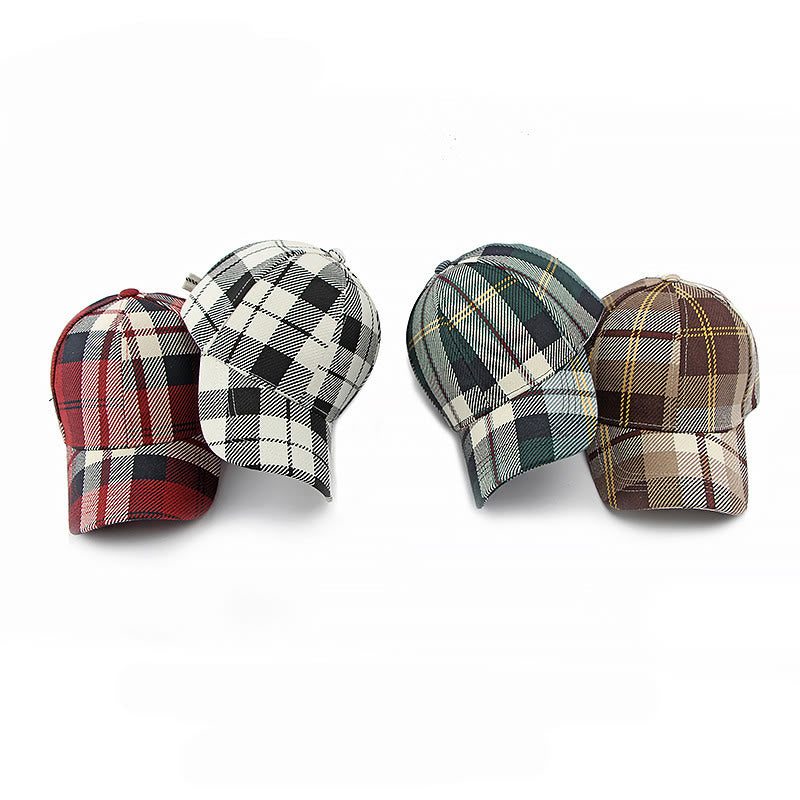 Retro Plaid Pattern Multi-Color Casual Baseball Cap - image 8