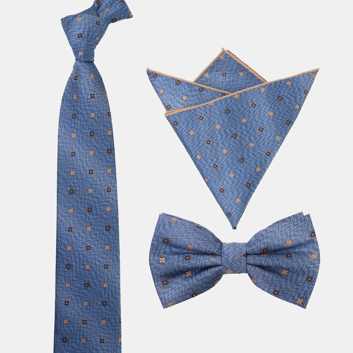 3Pcs Men's Gradient Dot Pattern Necktie Bow Tie And Pocket Square Set - image 7