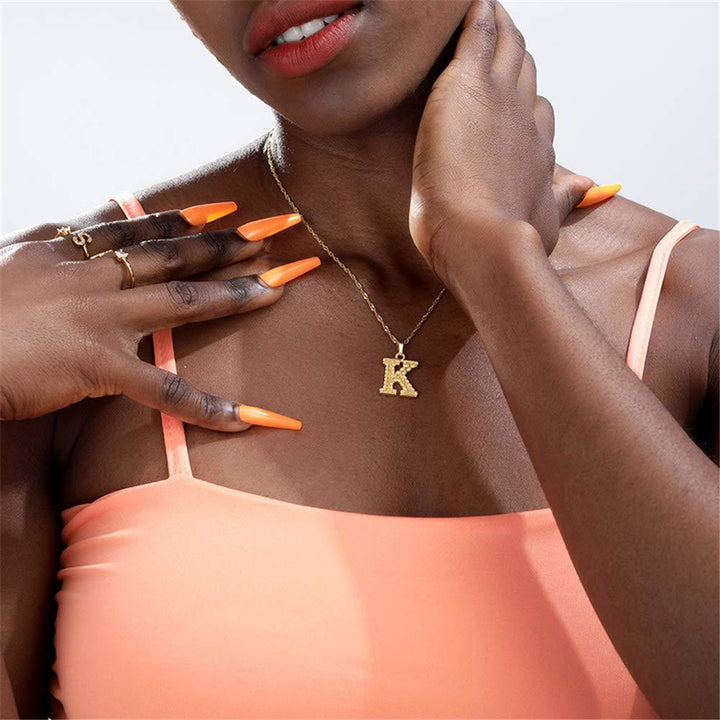 Simple & Noble Golden Letter Pendant Necklace - image 2
