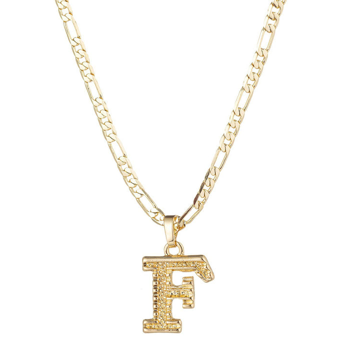 Simple & Noble Golden Letter Pendant Necklace - F - image 8