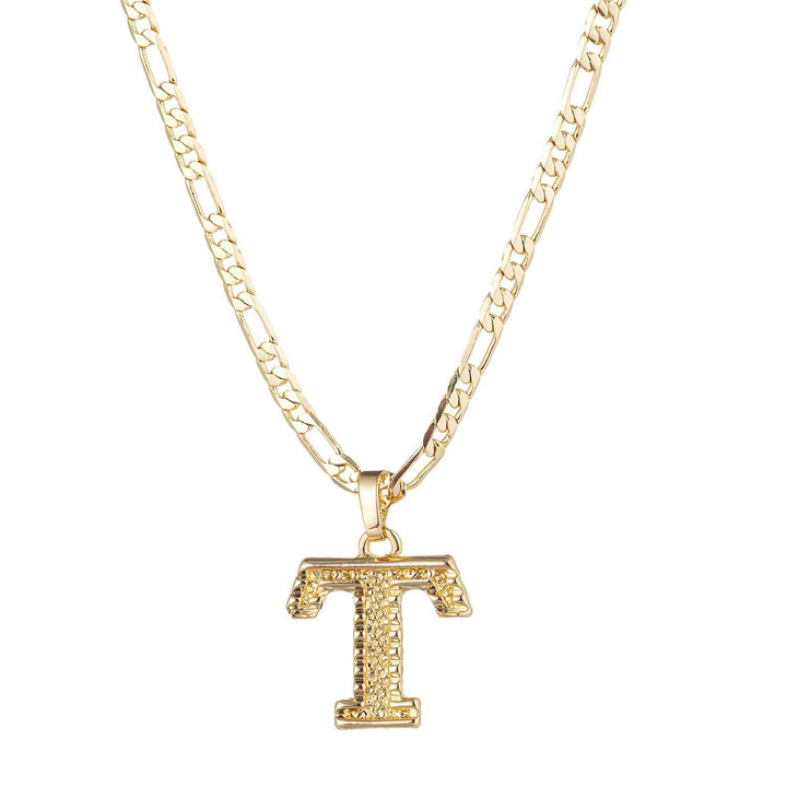 Simple & Noble Golden Letter Pendant Necklace - T - image 21
