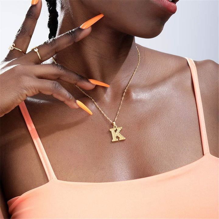 Simple & Noble Golden Letter Pendant Necklace - image 3
