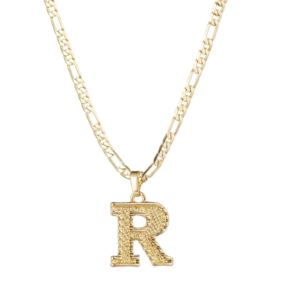 Simple & Noble Golden Letter Pendant Necklace - R - image 19