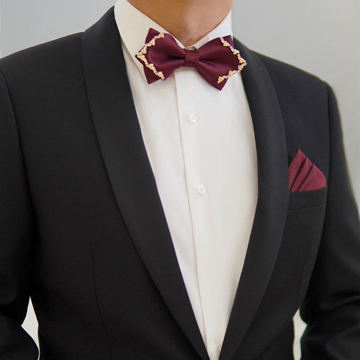 Shining Gilded Rose Edge Double Layers Bow Tie - image 2