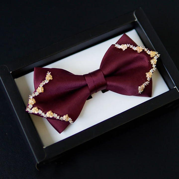 Shining Gilded Rose Edge Double Layers Bow Tie - Bow Tie - image 0