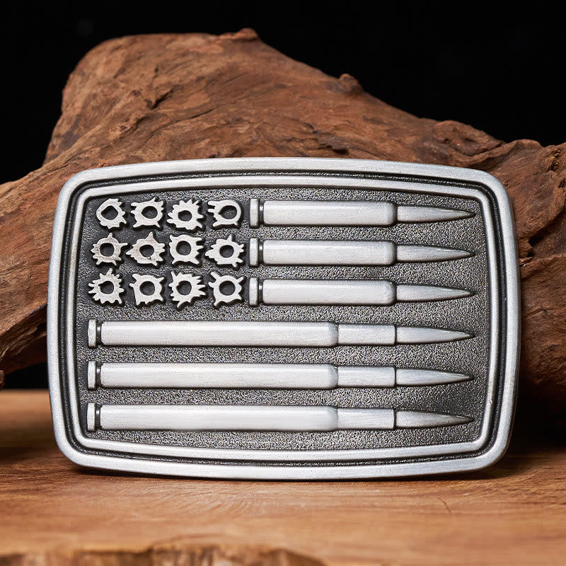 Men's Silver Bullet Rectangular Buckle Leather Belt - Without Belt - Not Included Belt - image 0