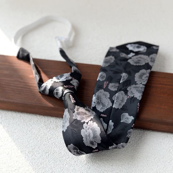 Men's Floral Printed Pre-tie Necktie For Suit - Style #11 - image 11