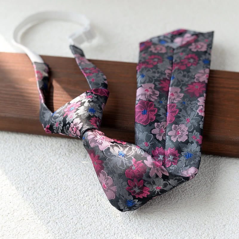 Men's Floral Printed Pre-tie Necktie For Suit - Style #5 - image 5