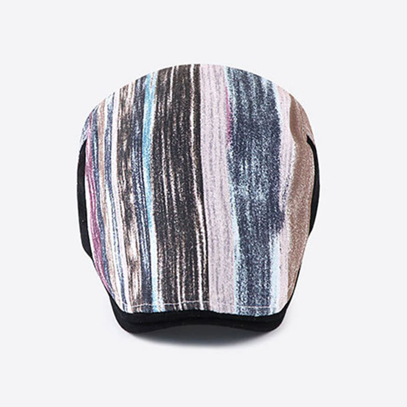 Stylish Abstract Striped Pattern Flat Top Beret Hat - image 3