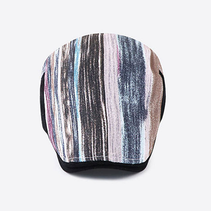 Stylish Abstract Striped Pattern Flat Top Beret Hat - image 3