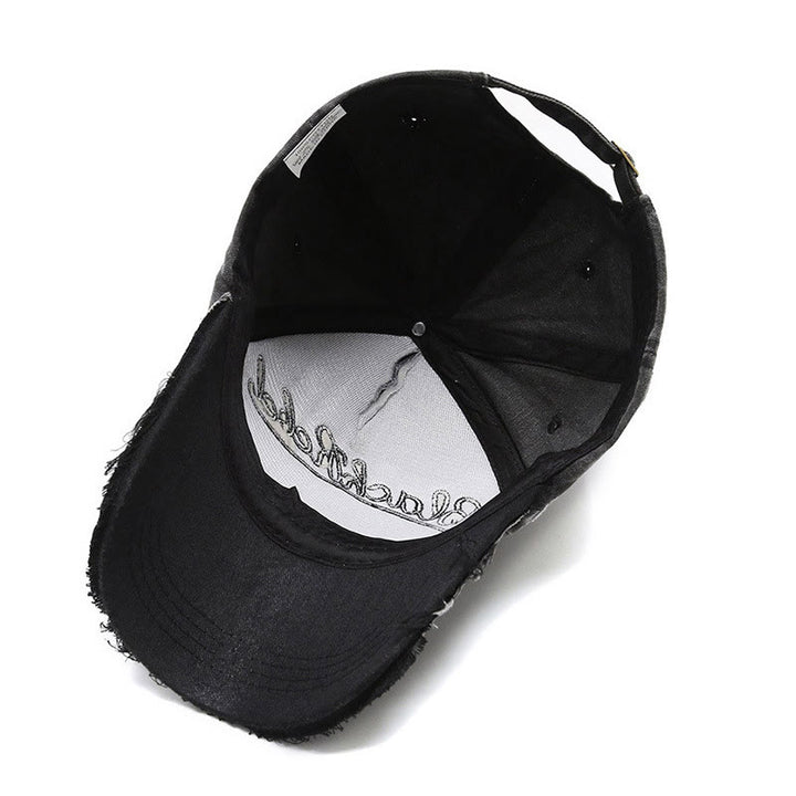 Vintage Western Style Worn-out Longhorned Bullhead Baseball Cap - image 4