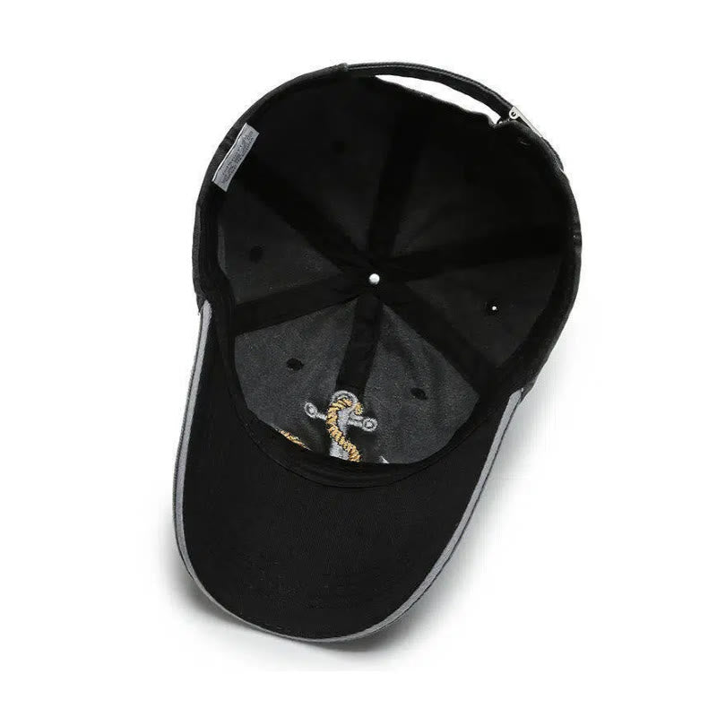 Vintage Nautical Style Worn-out Anchor Embroidered Baseball Cap - image 5