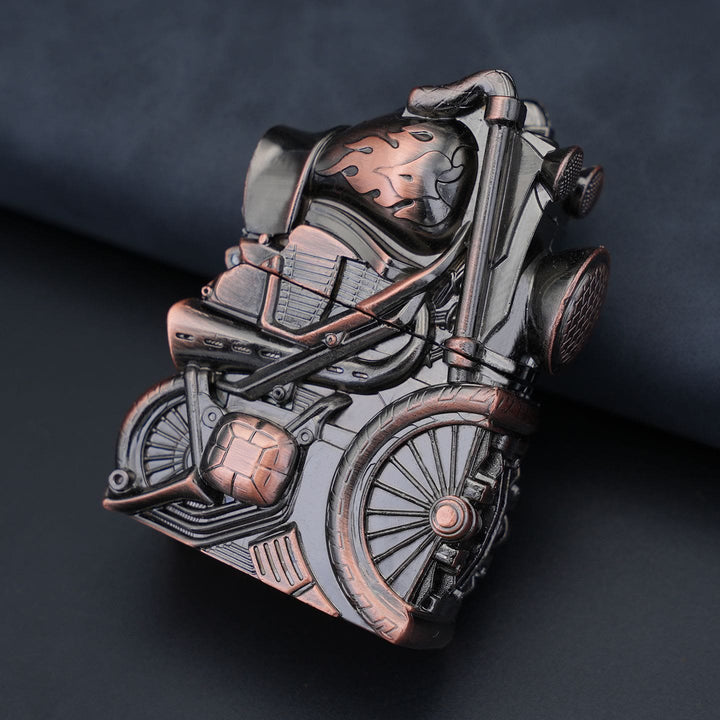Creative Retro Motorcycle Shaped Metal Kerosene Lighter - Red Bronze - image 0