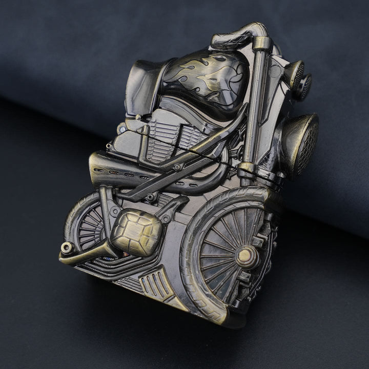 Creative Retro Motorcycle Shaped Metal Kerosene Lighter - Bronze - image 7