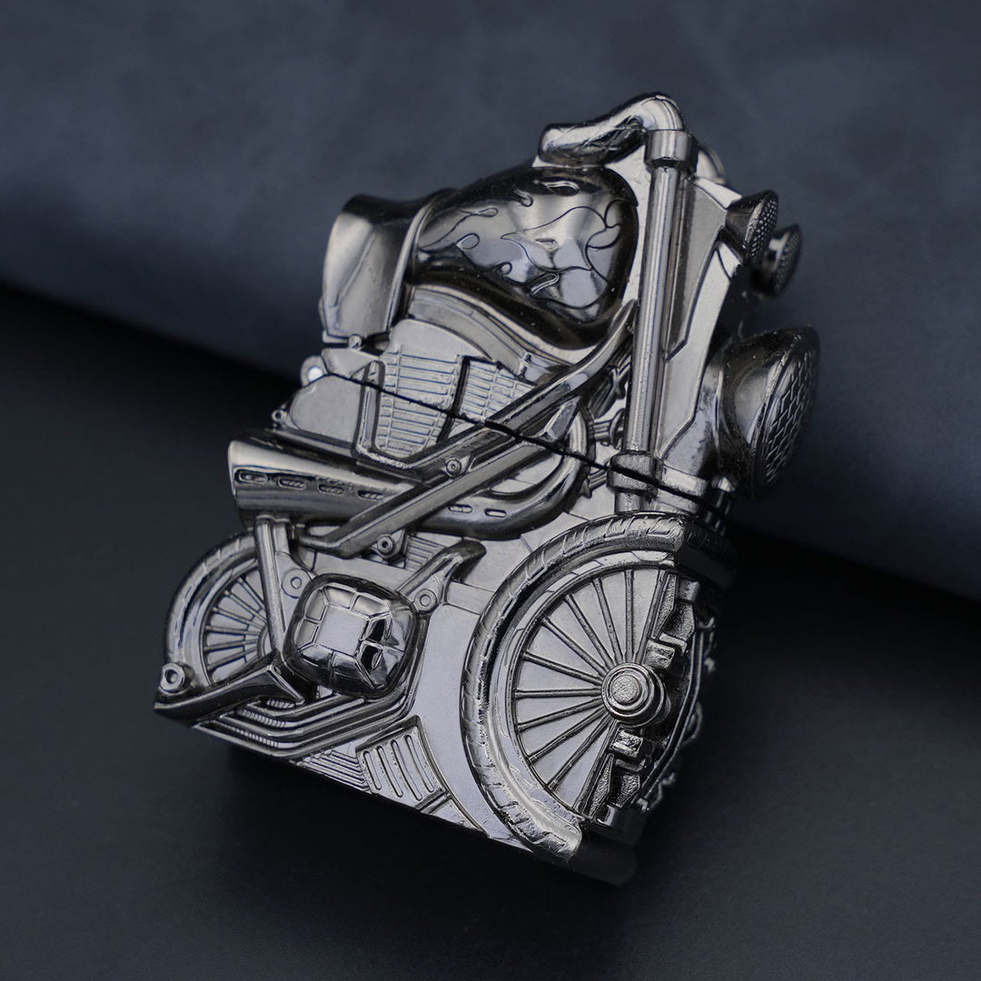 Creative Retro Motorcycle Shaped Metal Kerosene Lighter - Black - image 10