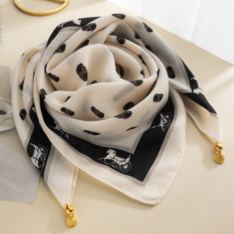 Women's Elegant Retro Rose Polka Dot Square Magnetic Cravat - Style #2 - image 1