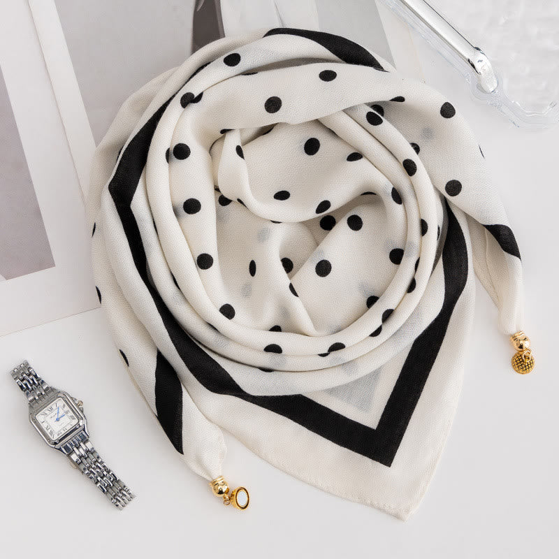 Women's Elegant Retro Rose Polka Dot Square Magnetic Cravat - Style #28 - image 27