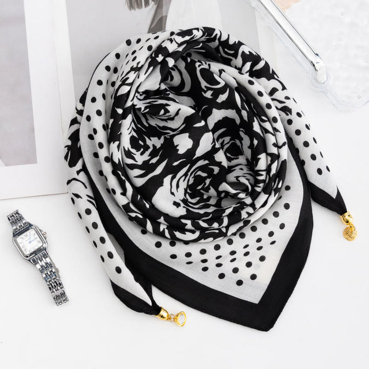 Women's Elegant Retro Rose Polka Dot Square Magnetic Cravat - Style #32 - image 31