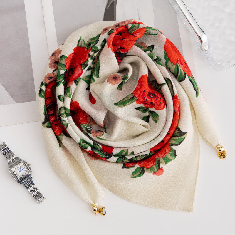 Women's Elegant Retro Rose Polka Dot Square Magnetic Cravat - Style #48 - image 47