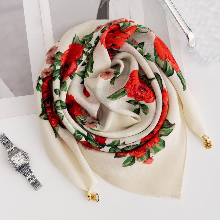 Women's Elegant Retro Rose Polka Dot Square Magnetic Cravat - Style #48 - image 47