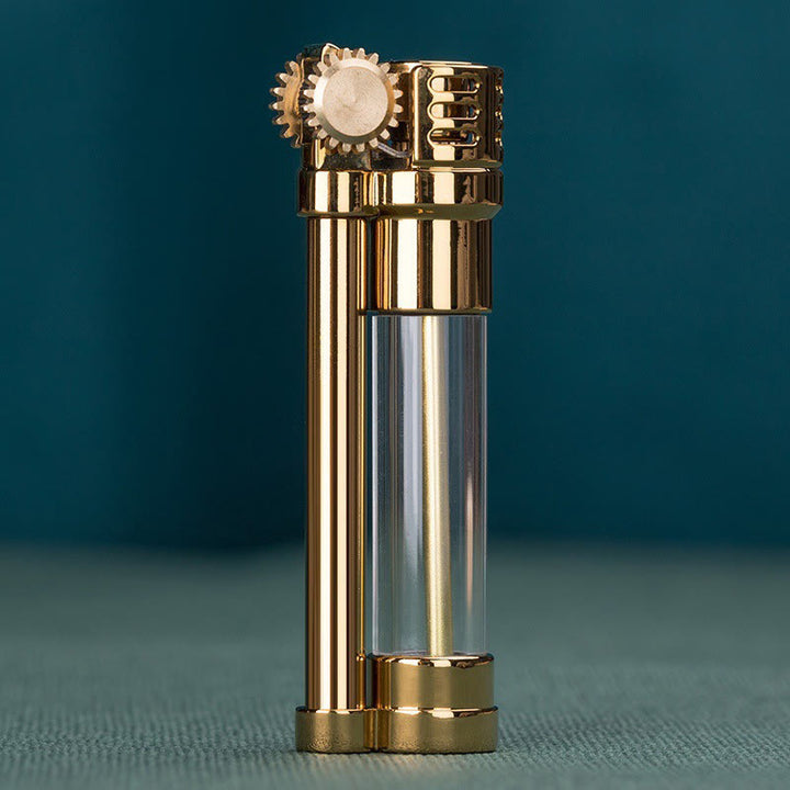 Steampunk Style Transparent Tank Refillable Kerosene Lighter - Gold - image 6