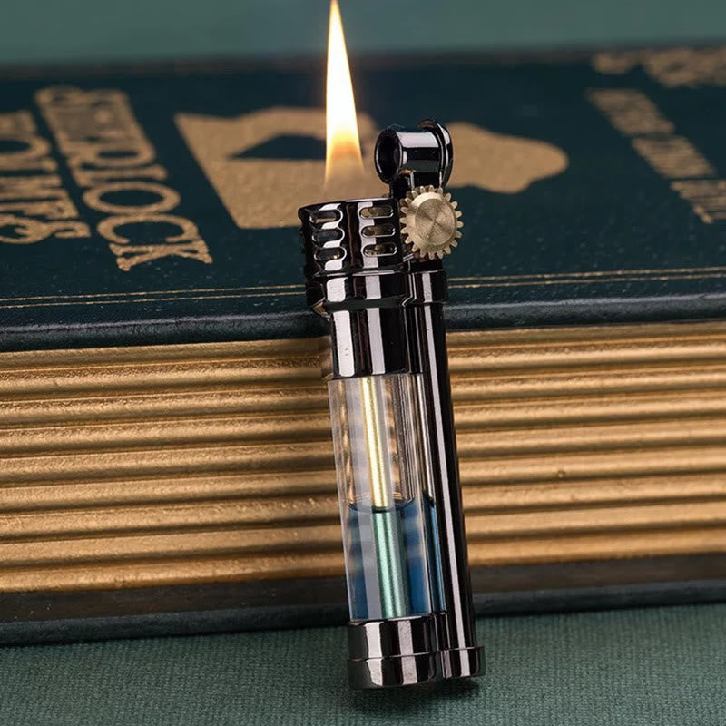 Steampunk Style Transparent Tank Refillable Kerosene Lighter - image 4