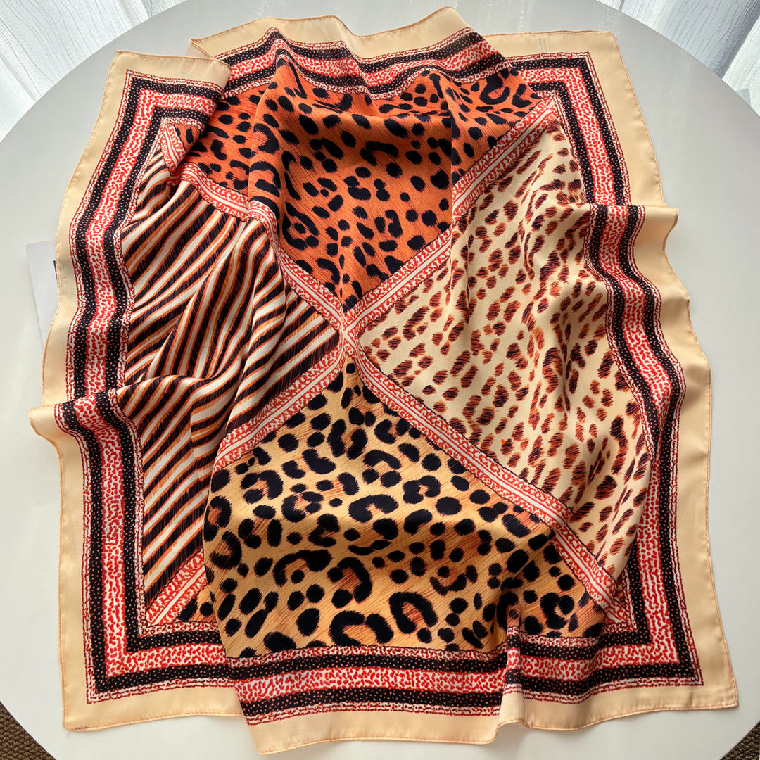 Women's Retro Mixed Pattern Silk Square Scarf - image 3