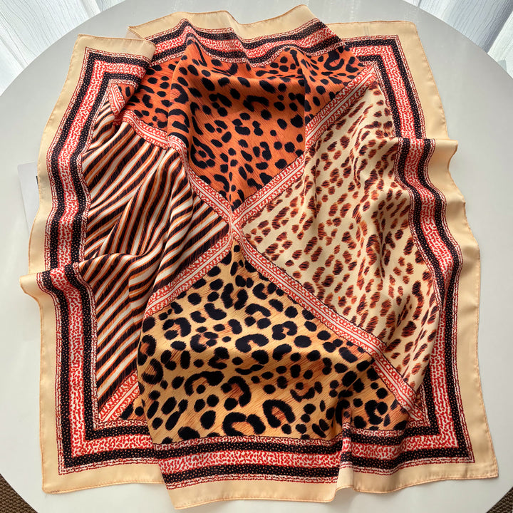 Women's Retro Mixed Pattern Silk Square Scarf - image 3