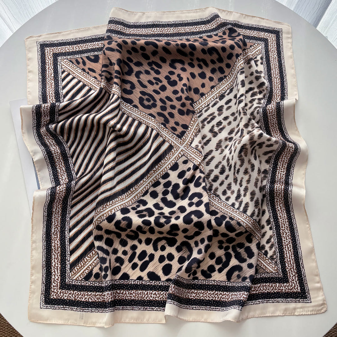 Women's Retro Mixed Pattern Silk Square Scarf - image 7