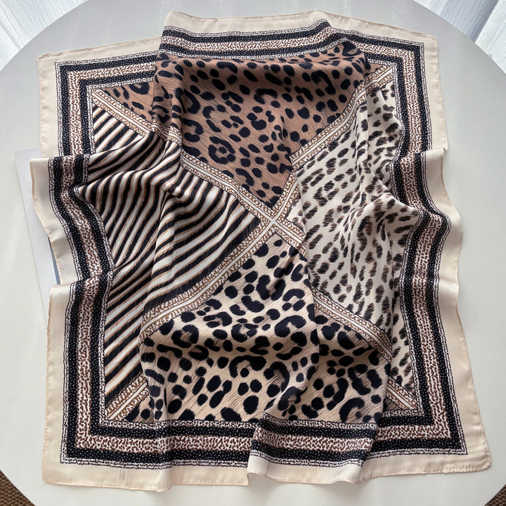 Women's Retro Mixed Pattern Silk Square Scarf - image 7