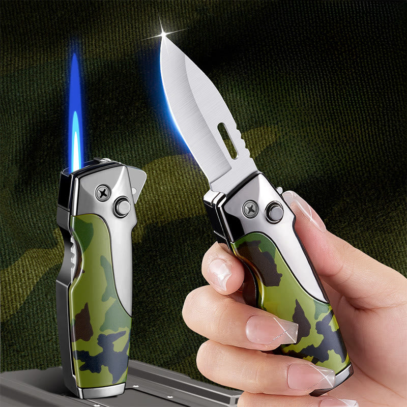 2-in-1 Multifunctional Folding Knife Straight Jet Lighter - image 5