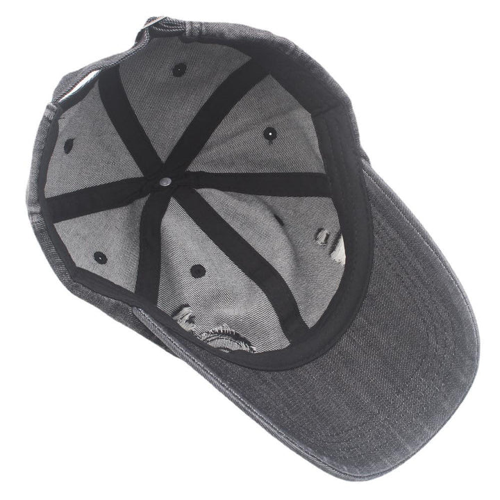 Retro Distressed Denim Ripped Detail Baseball Cap - image 3