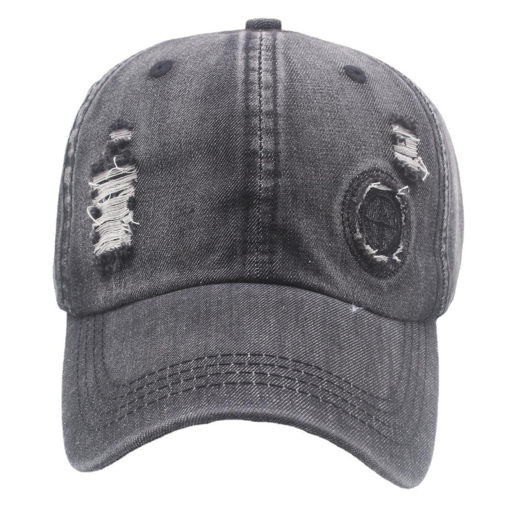Retro Distressed Denim Ripped Detail Baseball Cap - image 2