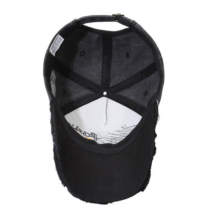 Worn-In Distressed Denim Embroidered Graphic Star Accent Multi Color Baseball Cap - image 4