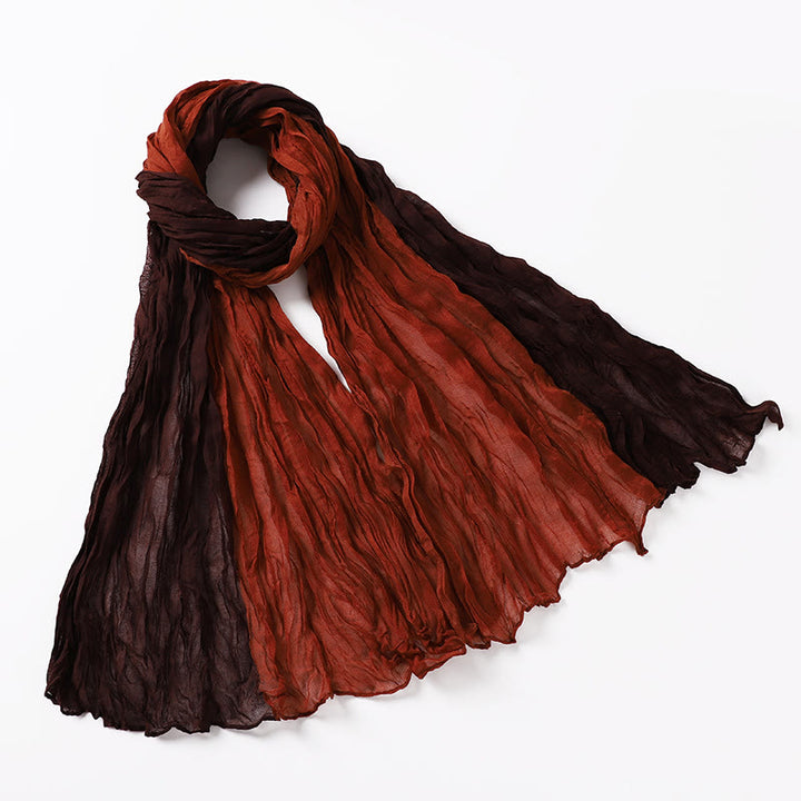Two-Tone Gradient Color-Blocked Four Season Crinkle Scarf - #21 - image 25