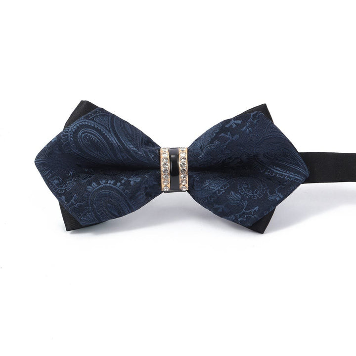 Men's Diverse Patterned And Solid Fabric Bow Tie - Blue - image 0