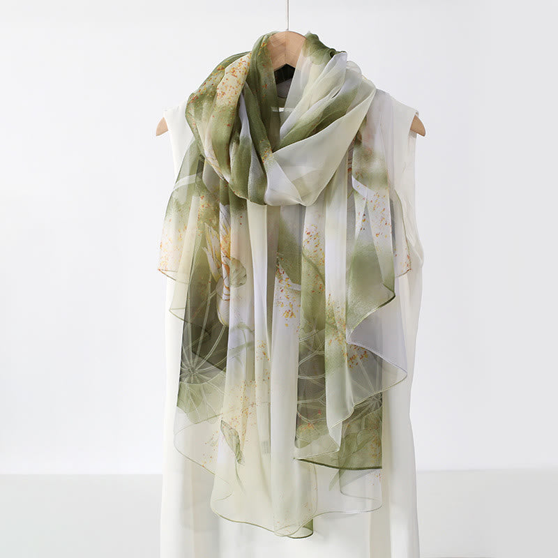 Women's Floral Art Print Lightweight Flowy All-Season Scarf - image 1