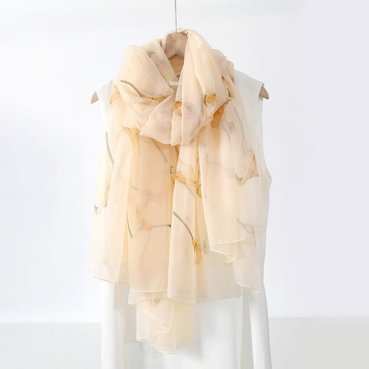 Women's Floral Art Print Lightweight Flowy All-Season Scarf - image 5