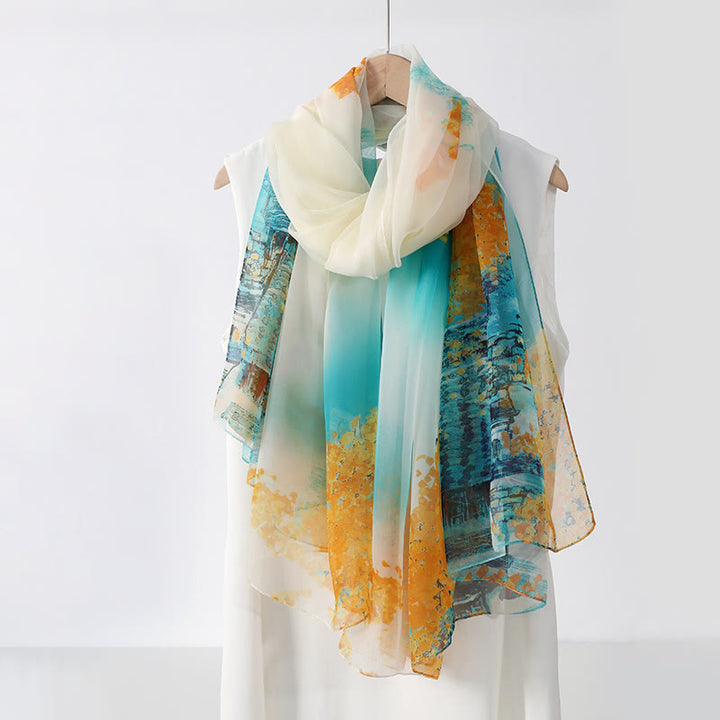 Women's Floral Art Print Lightweight Flowy All-Season Scarf - image 16