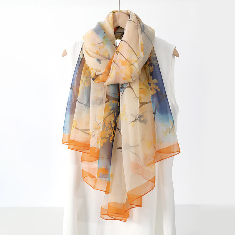 Women's Floral Art Print Lightweight Flowy All-Season Scarf - image 7