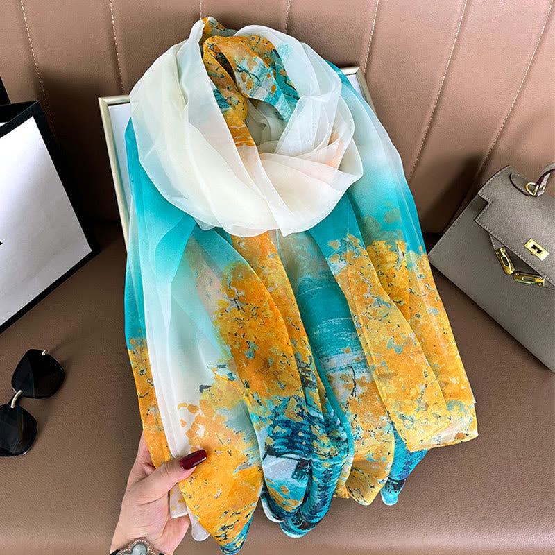 Women's Floral Art Print Lightweight Flowy All-Season Scarf - image 15