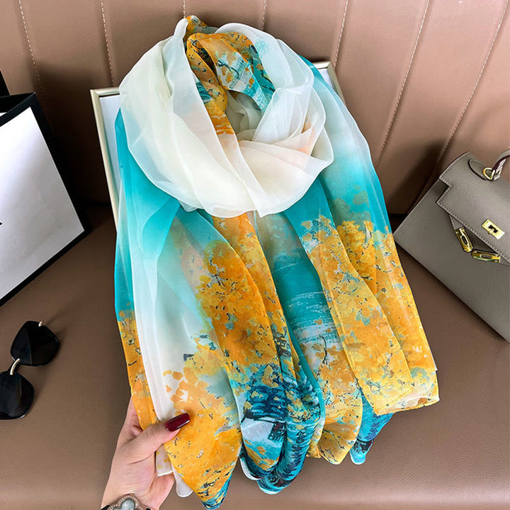 Women's Floral Art Print Lightweight Flowy All-Season Scarf - image 15