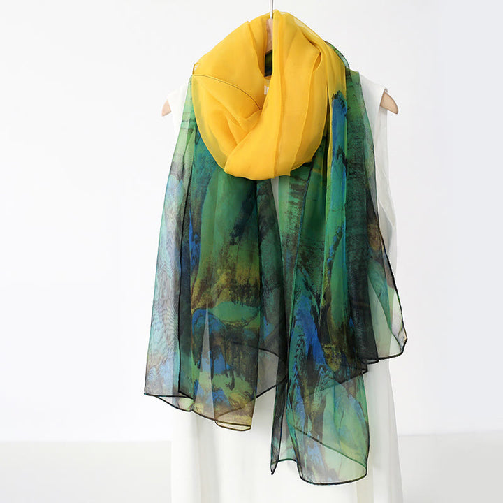 Women's Floral Art Print Lightweight Flowy All-Season Scarf - image 11