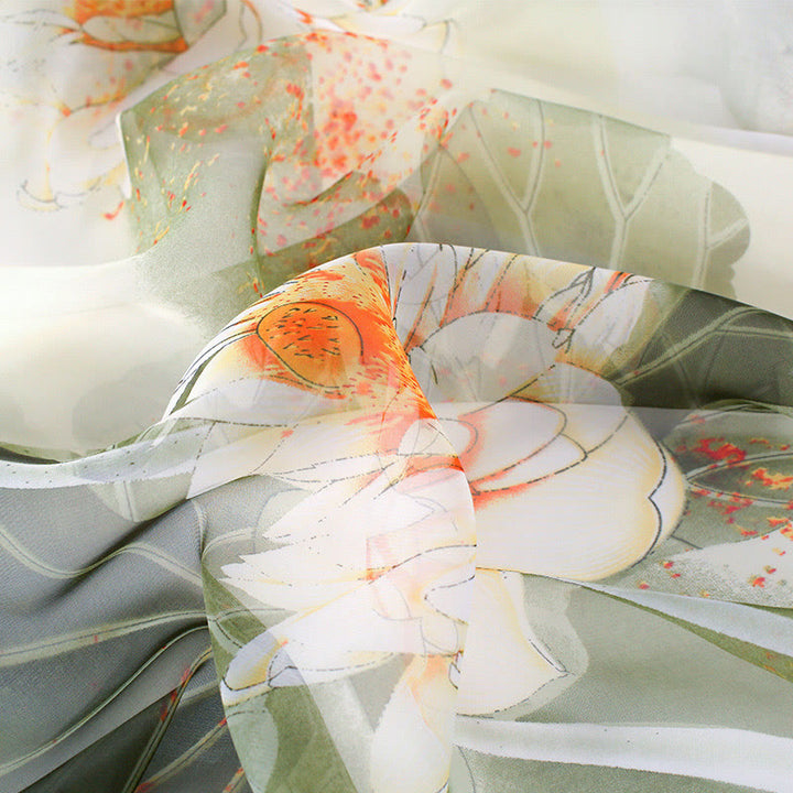 Women's Floral Art Print Lightweight Flowy All-Season Scarf - image 2