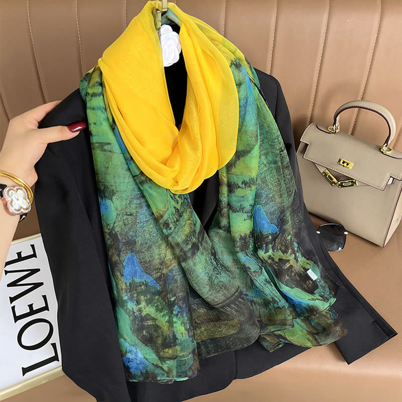 Women's Floral Art Print Lightweight Flowy All-Season Scarf - Style #5 - image 10