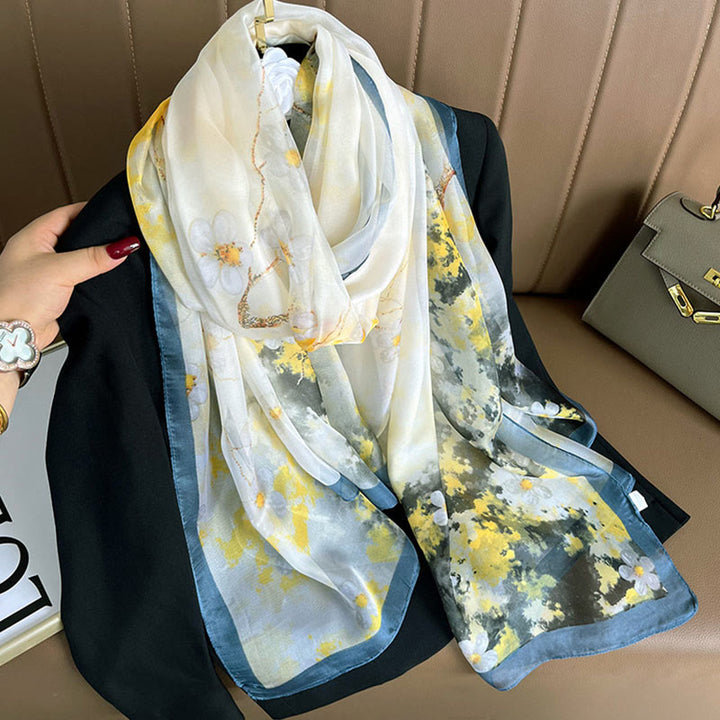 Women's Floral Art Print Lightweight Flowy All-Season Scarf - Style #4 - image 8