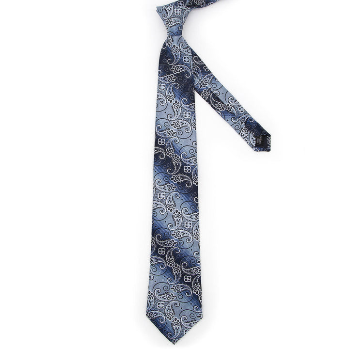 3Pcs Men's Blue Gradient Paisley Pattern Necktie Set - image 2