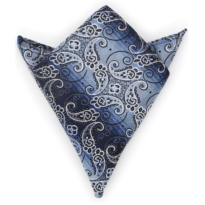 3Pcs Men's Blue Gradient Paisley Pattern Necktie Set - image 5