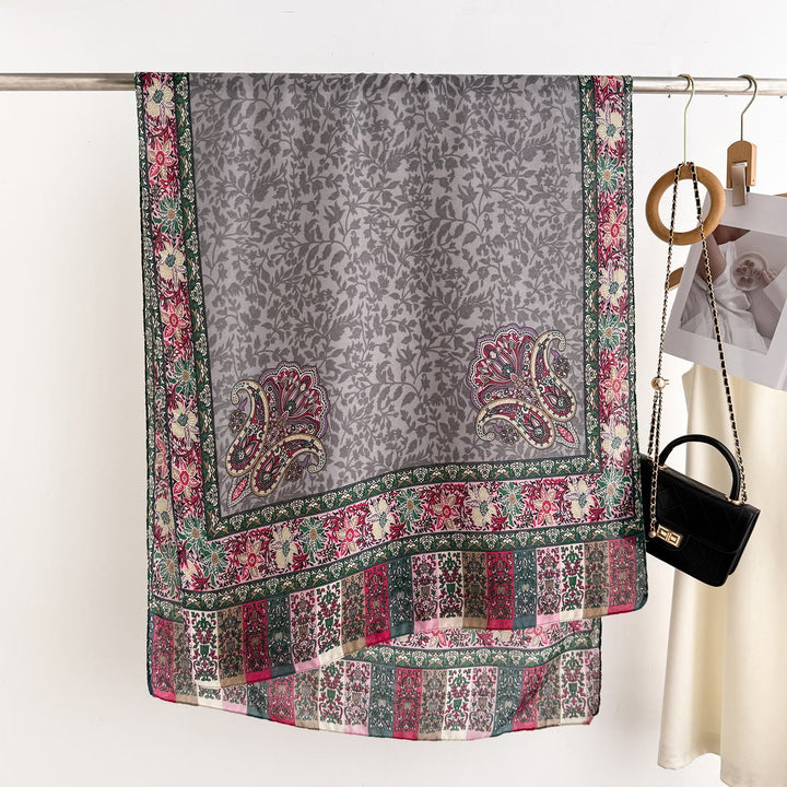 Women's Retro Patterned Lightweight Flowy Scarf - image 7