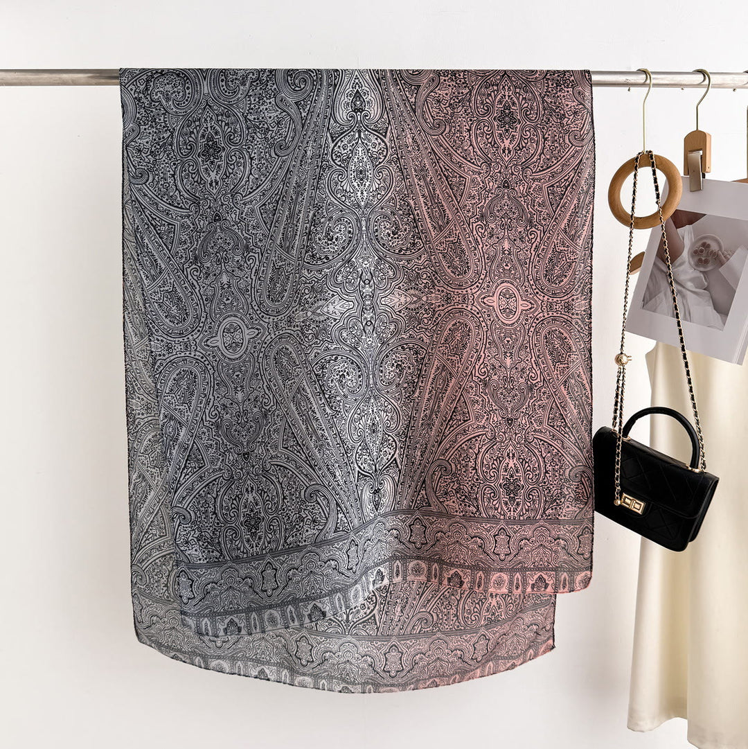 Women's Vintage Paisley Print Lightweight Sheer Scarf - image 5